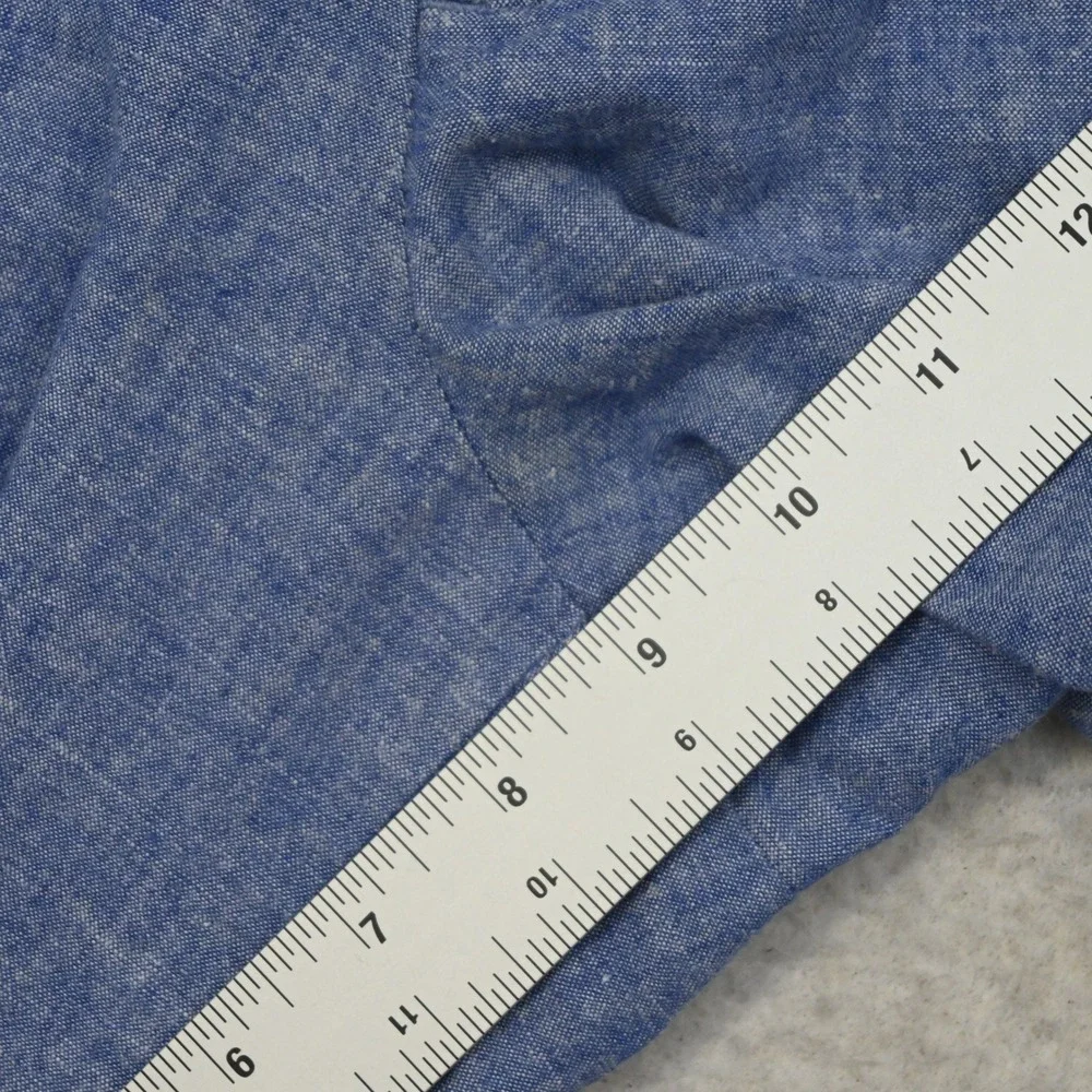 Banana Republic Aiden‎ Short Men 33 Blue Linen Blend Flat Front Casual Preppy